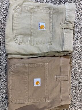 Carhartt Two-Tone Duck Canvas Pants in Khaki and Brown